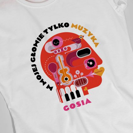 Damska koszulka MUZYKA W MOJEJ GOWIE - XL