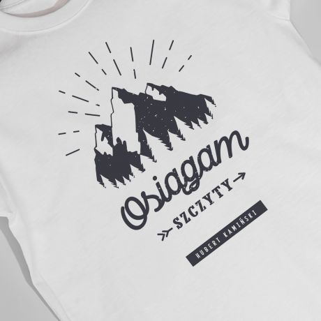 Koszulka mska z nadrukiem OSIGAM SZCZYTY prezent dla alpinisty - L