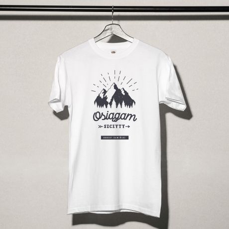 Koszulka mska z nadrukiem OSIGAM SZCZYTY prezent dla alpinisty - L