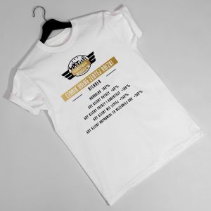 mieszna koszulka z nadrukiem CENNIK ZOTEJ RCZKI - S