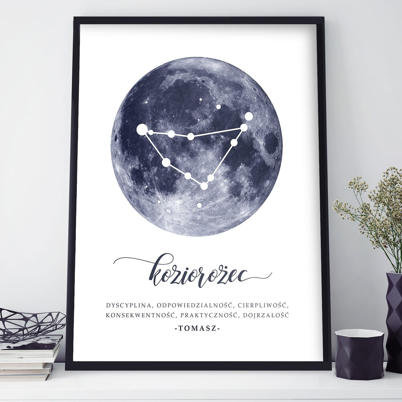 Plakat W Ramie Personalizowany Znak Zodiaku Kozioro Ec