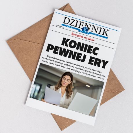 Personalizowana kartka na odejcie z pracy DZIENNIK kartka na poegnanie koleanki z pracy