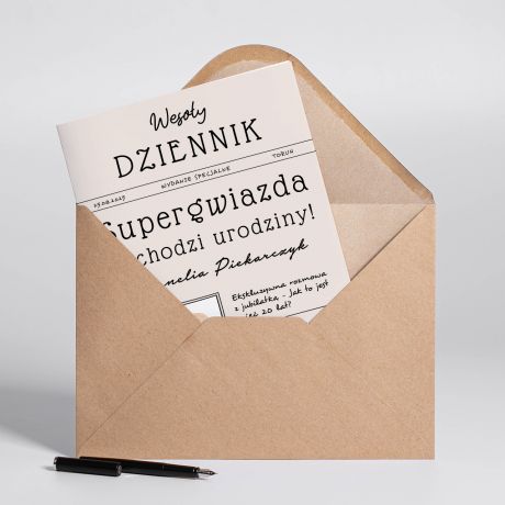 Personalizowana kartka urodzinowa A4 GAZETA kartka dla koleanki upominek dla koleanki