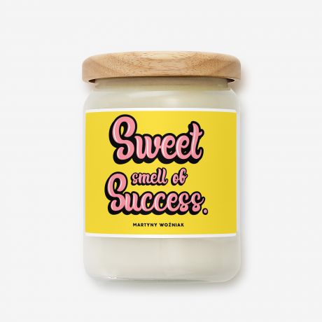 Personalizowana wieca zapachowa SWEET SMELL OF SUCCESS prezent z okazji awansu