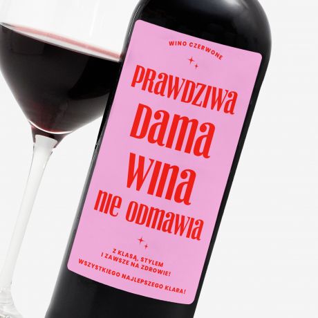 Personalizowane wino na urodziny PRAWDZIWA DAMA wino na prezent prezent na urodziny dla dziewczyny