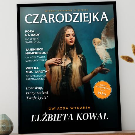 Personalizowany plakat CZARODZIEJKA prezent dla zodiakary prezent na 30 urodziny dla niej