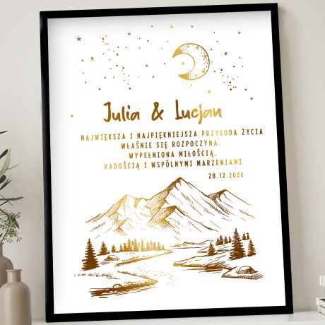 lubny plakat personalizowany ze zoceniem POCZTEK PRZYGODY plakat na lub plakat lubny prezent na lub