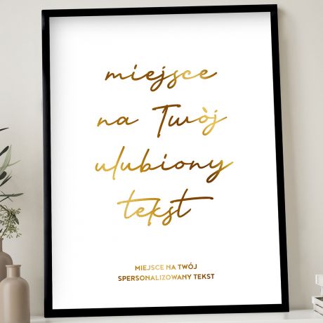 Plakat ze zoceniem TWJ TEKST elegancki prezent plakat personalizowany prezent dla mamy prezent dla taty