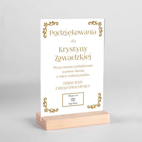 Statuetka podzikowanie dla sponsora statuetka podzikowania prezent dla partnera biznesowego