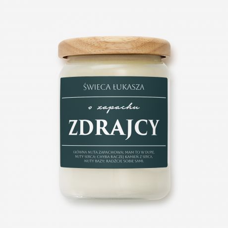 wieca o zapachu ZDRAJCY prezent na odejcie z pracy