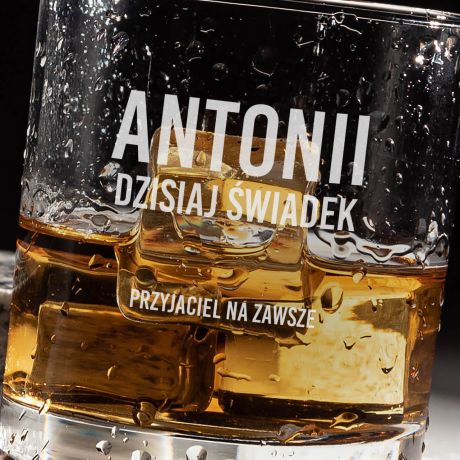 Szklanka do whisky PRZYJACIEL NA ZAWSZE podzikowanie dla wiadka prezent dla wiadka