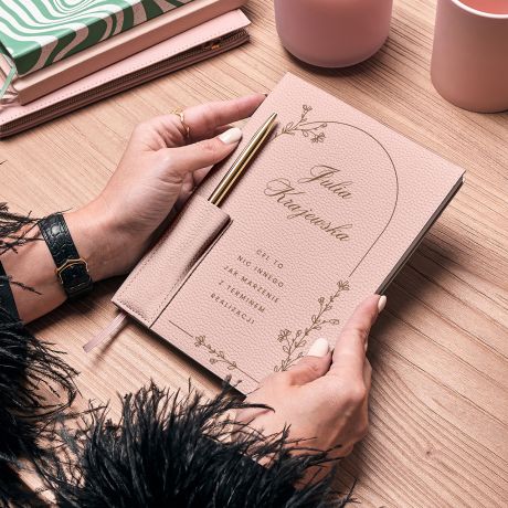 Elegancki personalizowany planner z dugopisem CEL prezent dla niej notes z dugopisem prezent dla kobiety