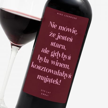 Wino personalizowane GDYBY BYA WINEM prezent urodzinowy dla kobiety wino na prezent prezent na urodziny