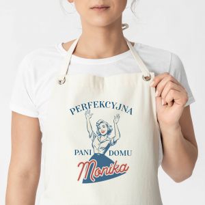 Fartuch PERFEKCYJNA PANI DOMU prezent w stylu retro fartuch z nadrukiem fartuch kuchenny retro