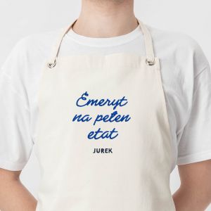 Fartuch z haftem PREZENT DLA EMERYTA  fartuch personalizowany fartuch dla emeryta