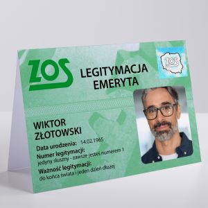 Kartka z okazji przejcia na emerytur LEGITYMACJA