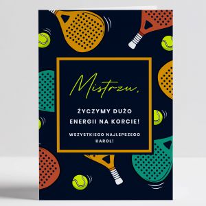 Personalizowana kartka urodzinowa PADEL prezent dla tenisisty prezent dla sportowca