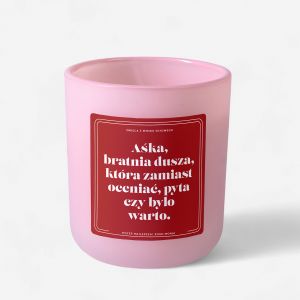 Personalizowana wieca BRATNIA DUSZA prezent dla kumpeli wieczka zapachowa prezent dla przyjaciki