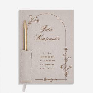 Personalizowany planner z dugopisem CEL prezent dla niej notes z dugopisem prezent dla szefowej