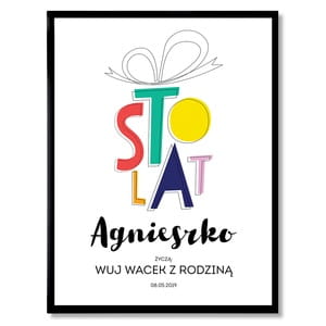 Plakat personalizowany 31x41 cm STO LAT prezent na 18 urodziny dla niej