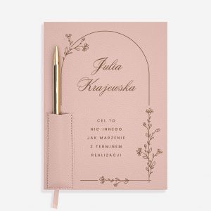 Elegancki personalizowany planner z dugopisem CEL prezent dla niej notes z dugopisem prezent dla kobiety